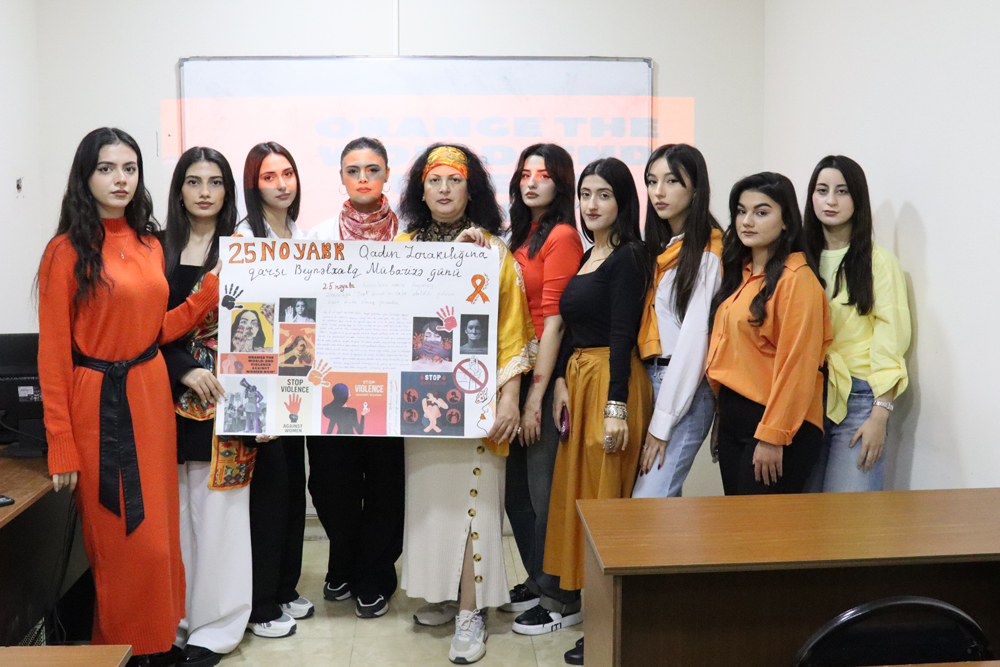 Regionşünaslıq tələbələri qadınlara qarşı zorakılığın səbəblərini müzakirə ediblər